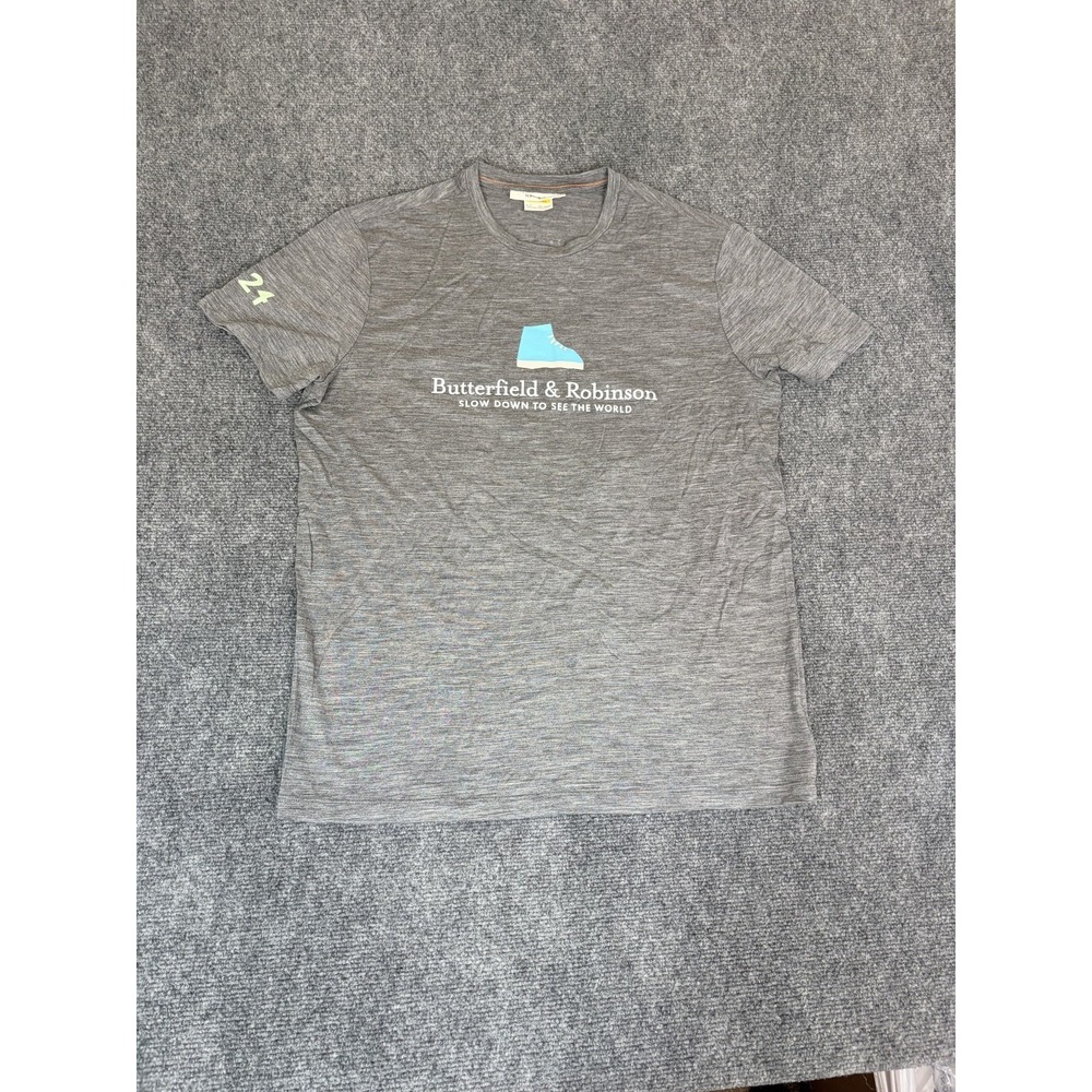 Icebreaker Butterfield&Robinson Men's 150 Merino Gray Short Sleeve T-shirt SizeM